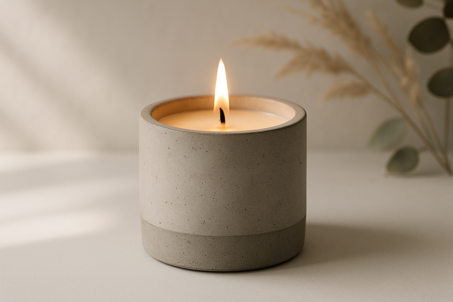 Cement candle relaxing 