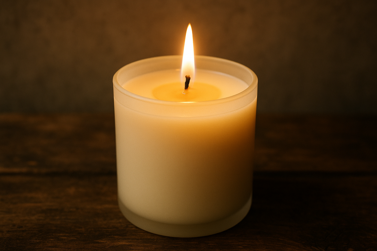 No lip candle 10oz cream jar lit